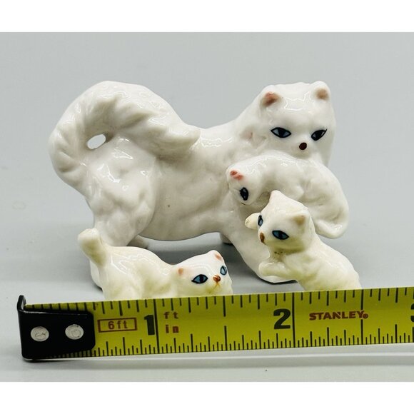 Bone China White Persian Cat Kitten Figurine Japan Lot of 3 Miniature - Picture 10 of 10
